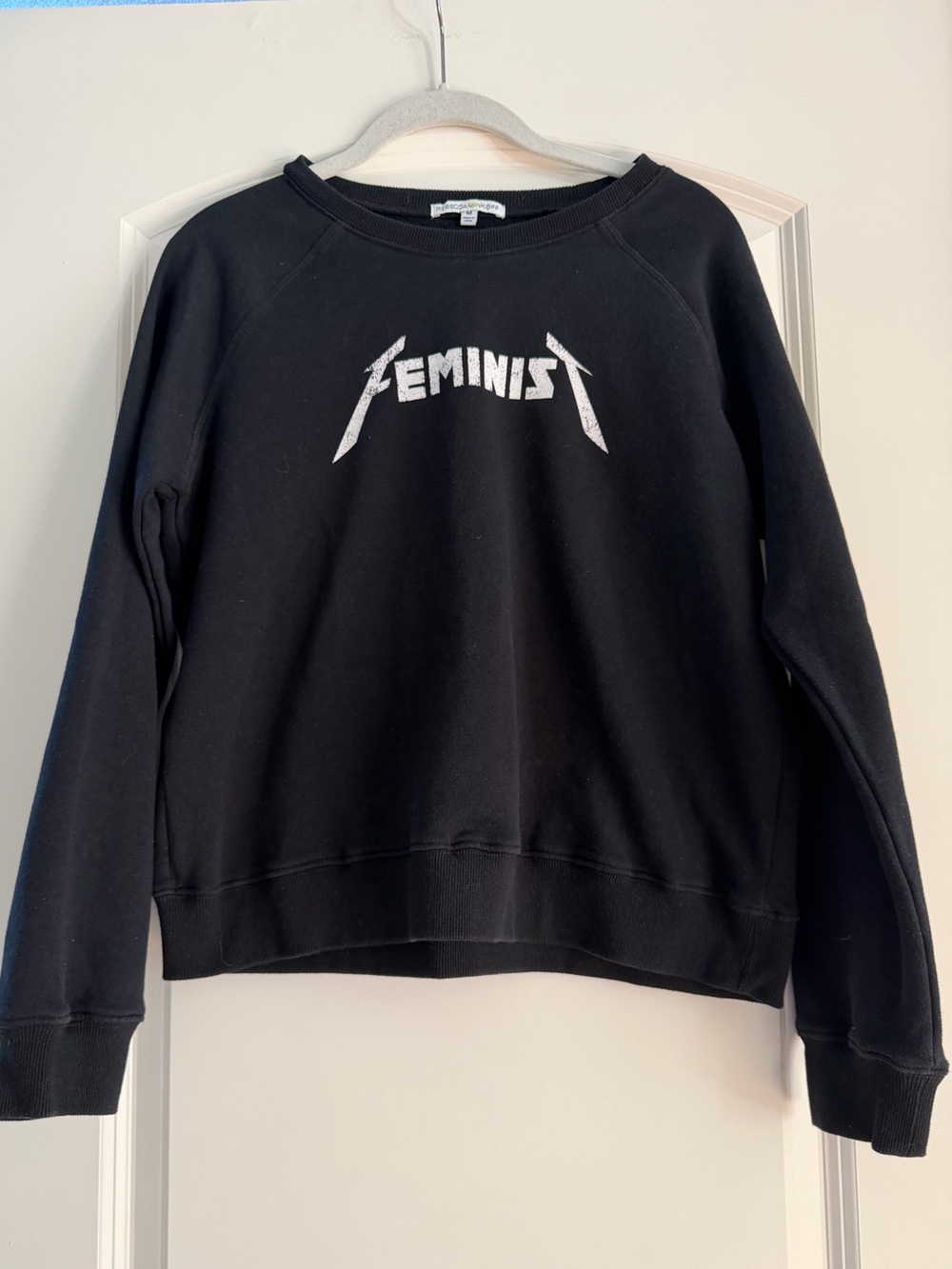 Rebecca Minkoff “Feminist” Metal Style Crewneck Raglan Style Sweatshirt. SZ M.